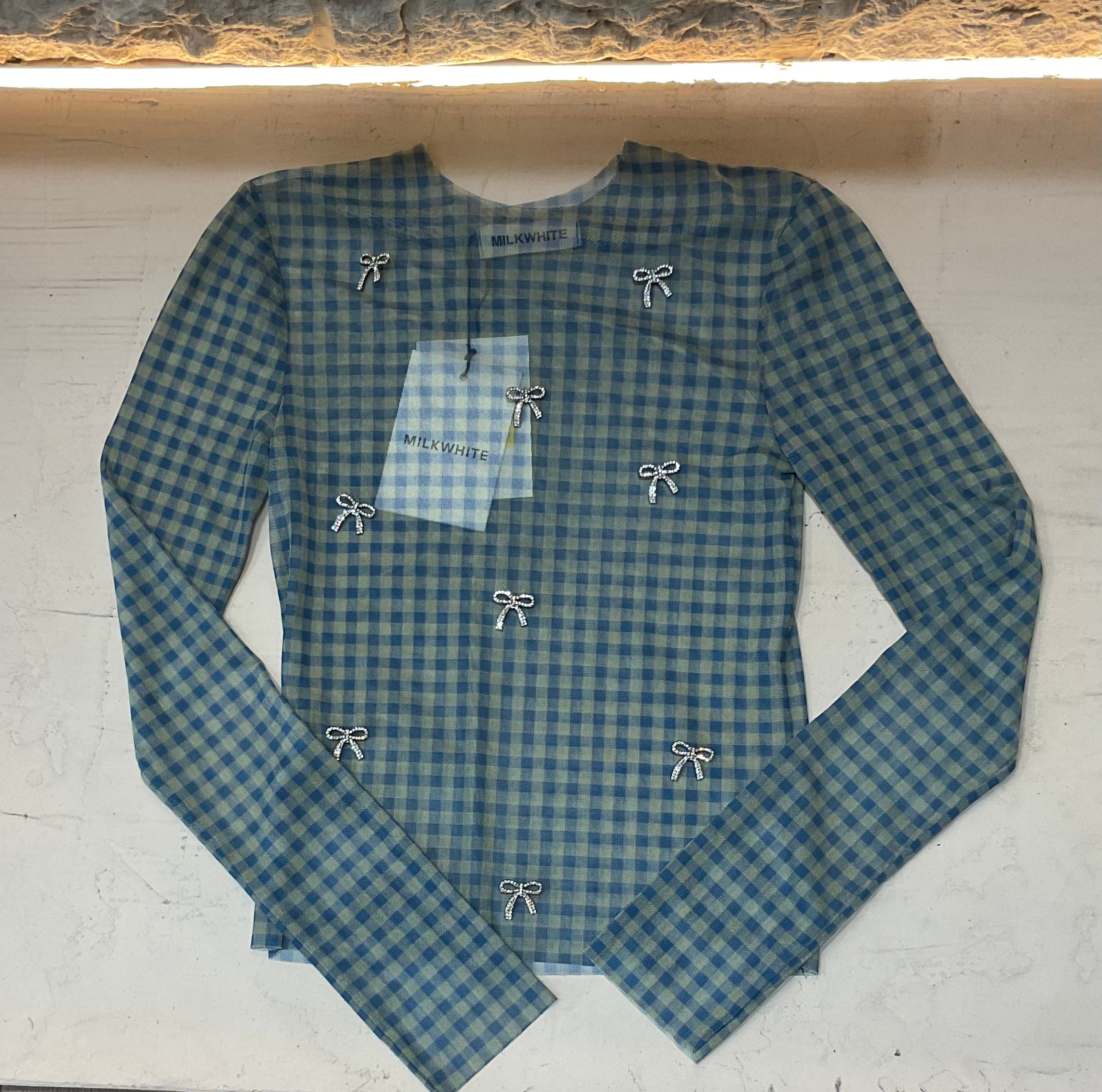 MILKWHITE MINT BLUE VICHY SHIRT