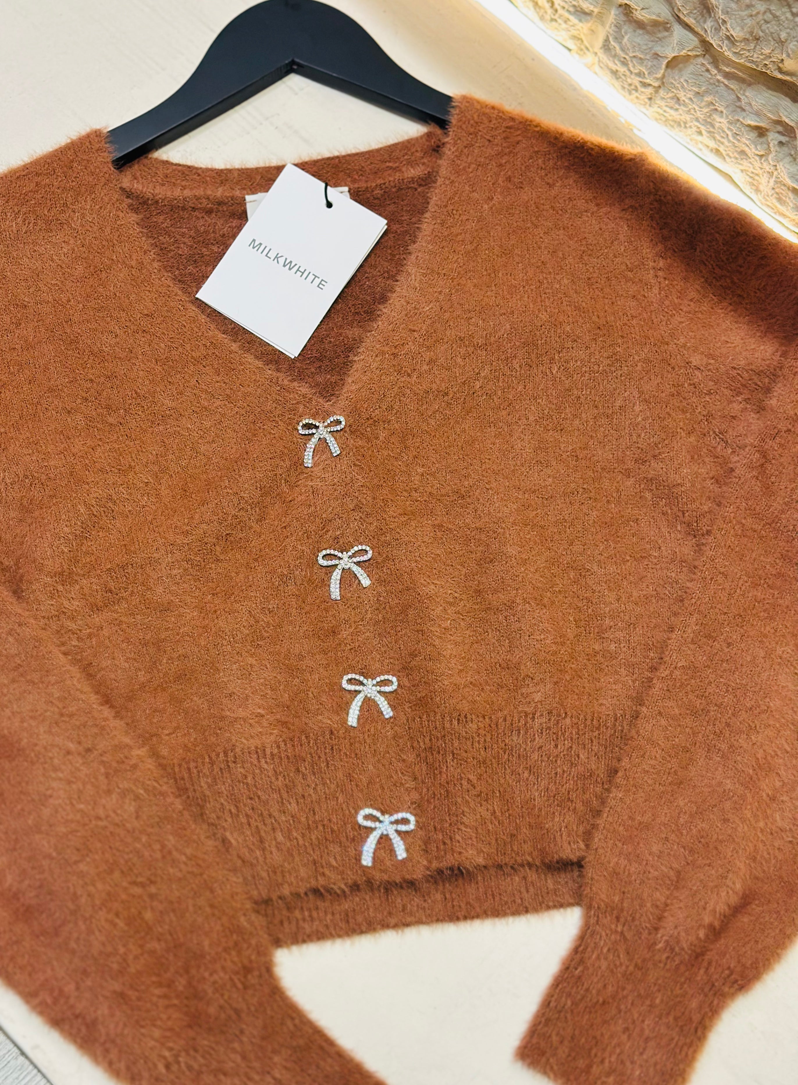 MILKWHITE CARDIGAN BROWN