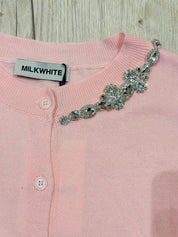 MILKWHITE CARDIGAN BABY PINK