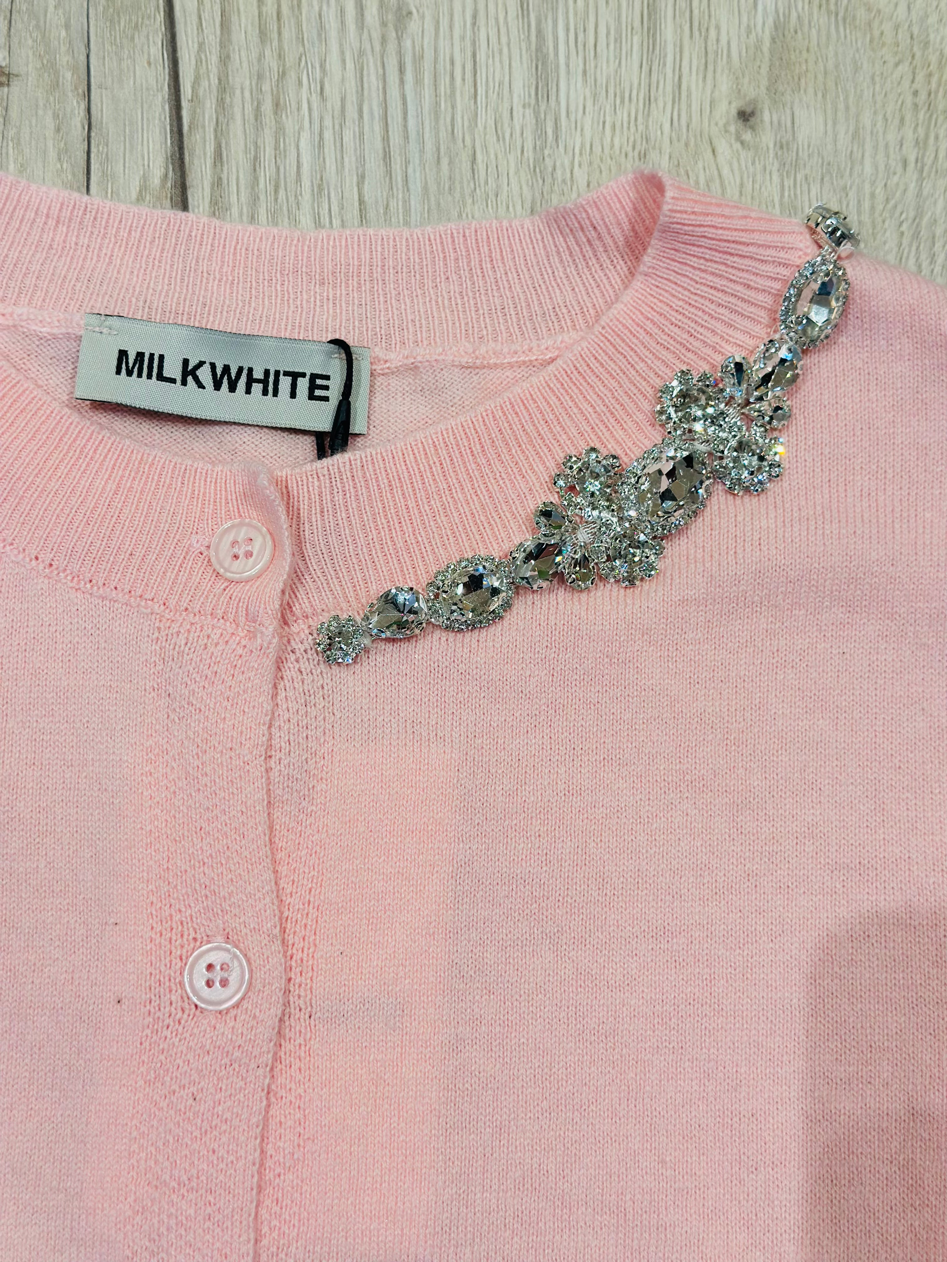 MILKWHITE CARDIGAN BABY PINK
