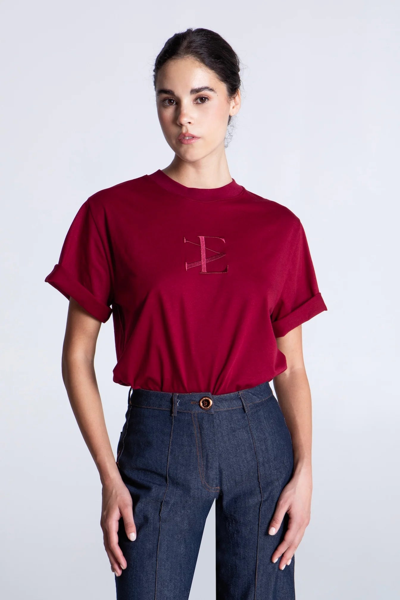 BORDEAUX EMBROIDERED T-SHIRT