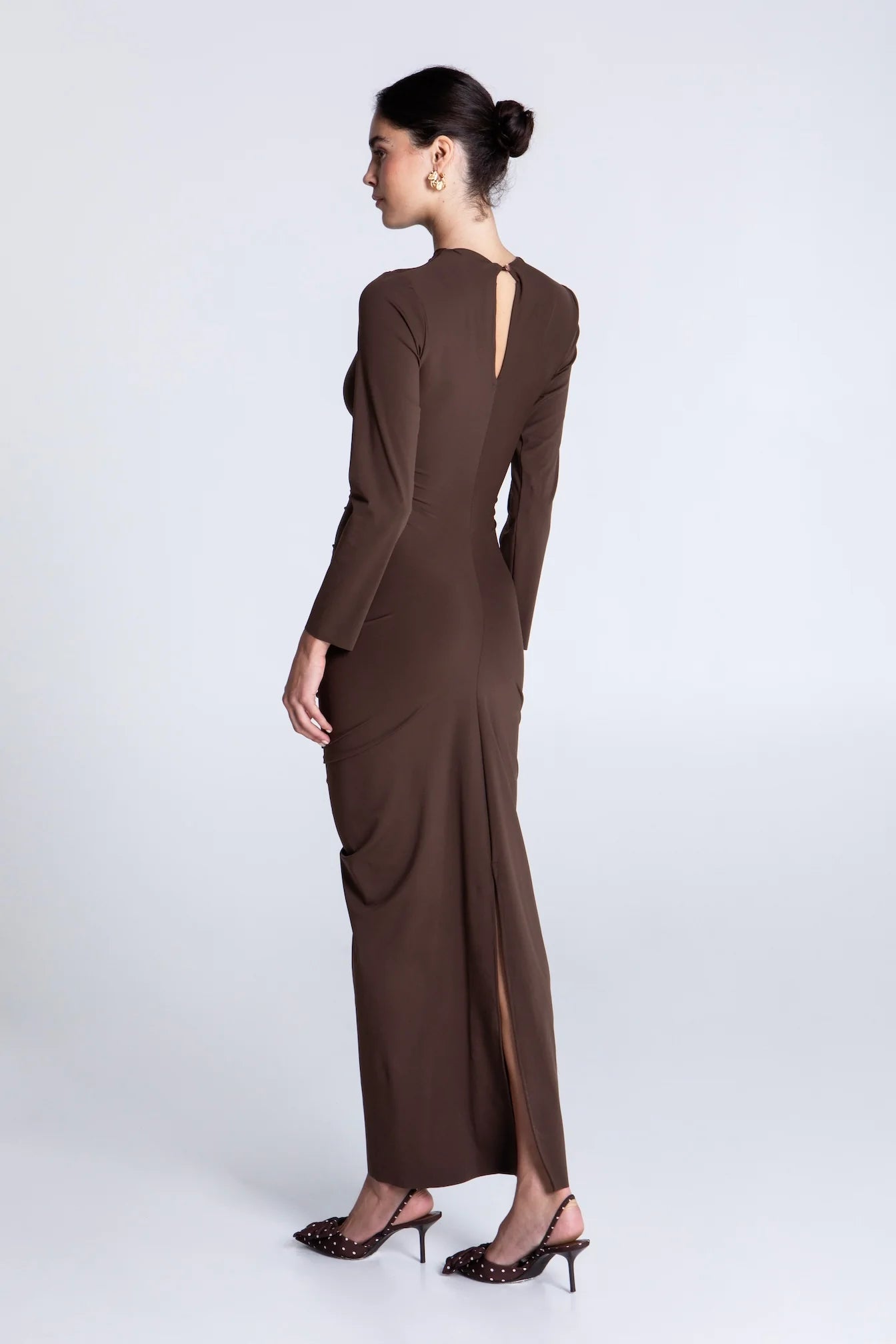 MOCHA CURVED MAXI DRESS