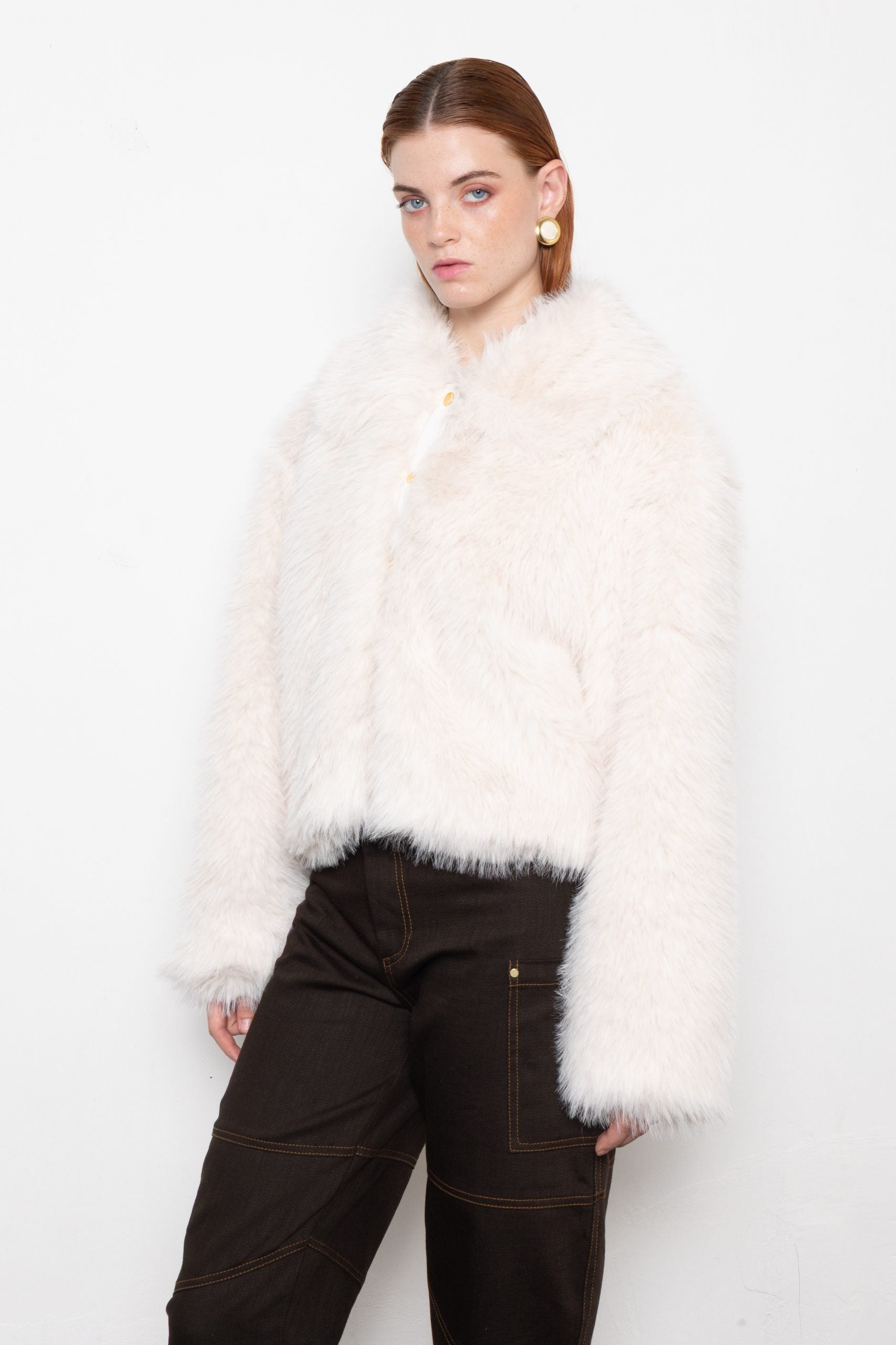 MALLORY ORELLIA OFF WHITE FAUX FUR