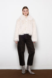 MALLORY ORELLIA OFF WHITE FAUX FUR