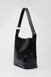 SIENNA BLACK CROCO LEATHER BAG