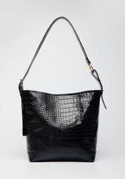 SIENNA BLACK CROCO LEATHER BAG