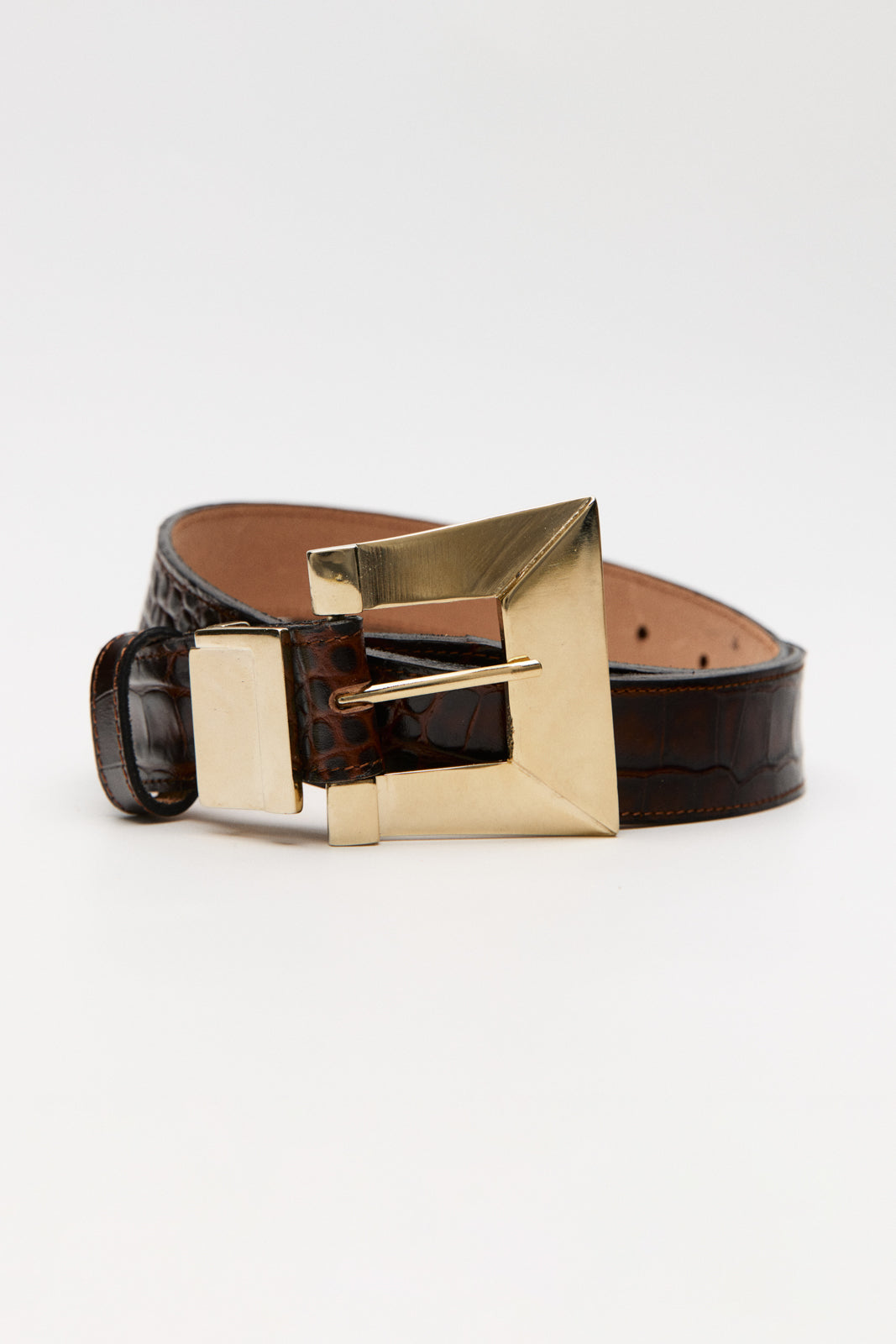 BARRY BROWN CROCO LEATHER BELT