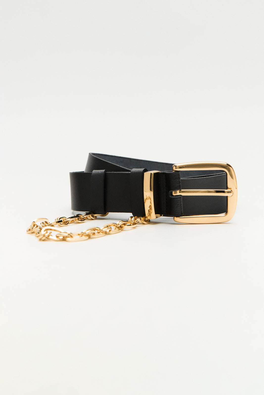 ANNALIZA BLACK LEATHER BELT