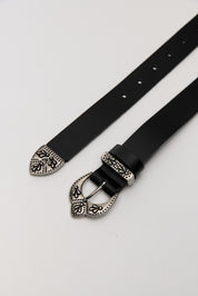 DAMIAN BLACK LEATHER BELT