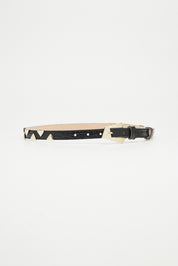 GEO BLACK CROCO LEATHER BELT