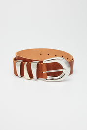 TRYPTYCH TABAC LEATHER BELT