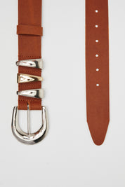 TRYPTYCH TABAC LEATHER BELT