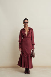 LILITH WINE SKIRT