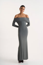 NURA GREY MAXI DRESS