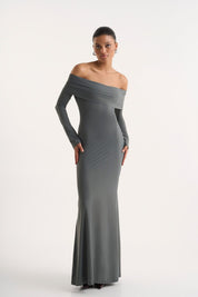 NURA GREY MAXI DRESS