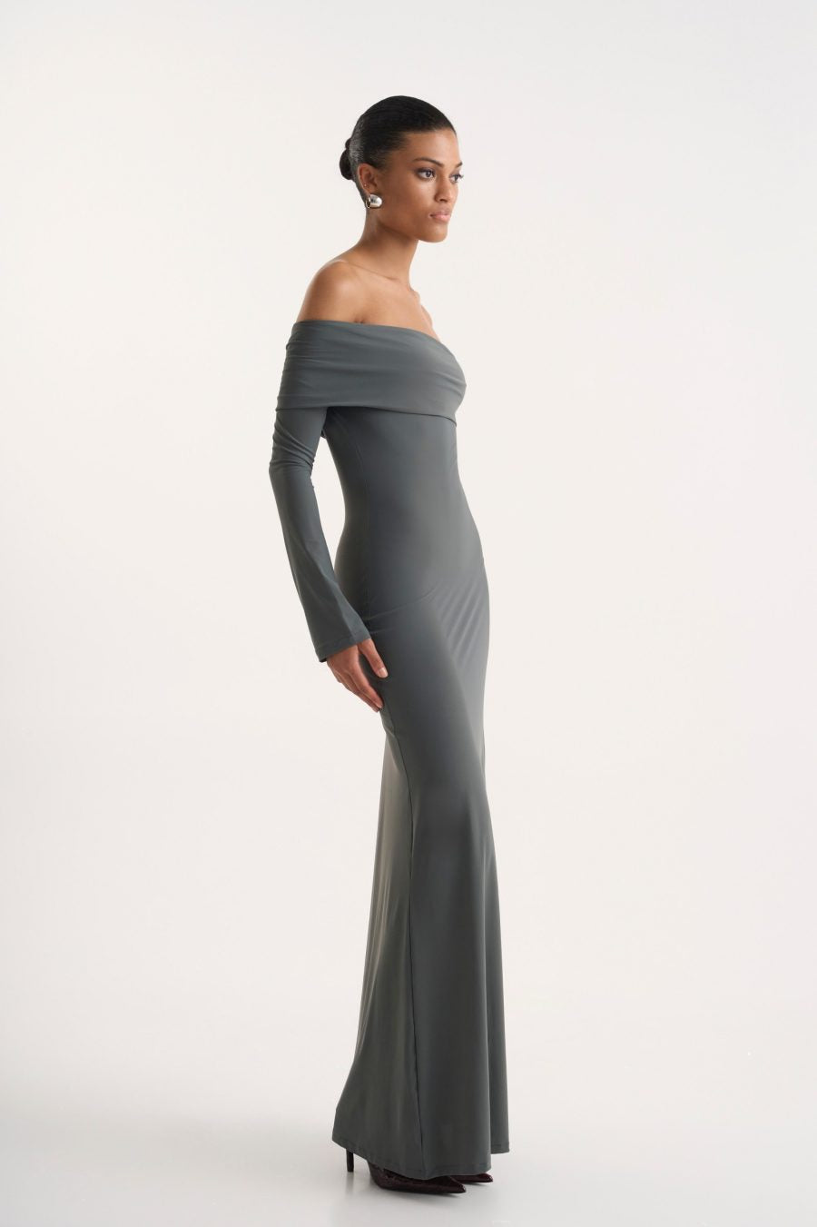 NURA GREY MAXI DRESS