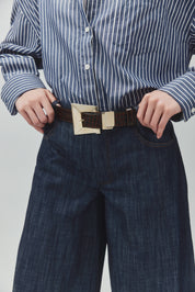 BARRY BROWN CROCO LEATHER BELT