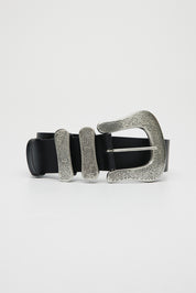 KEISI BLACK LEATHER BELT