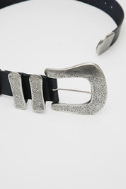 KEISI BLACK LEATHER BELT