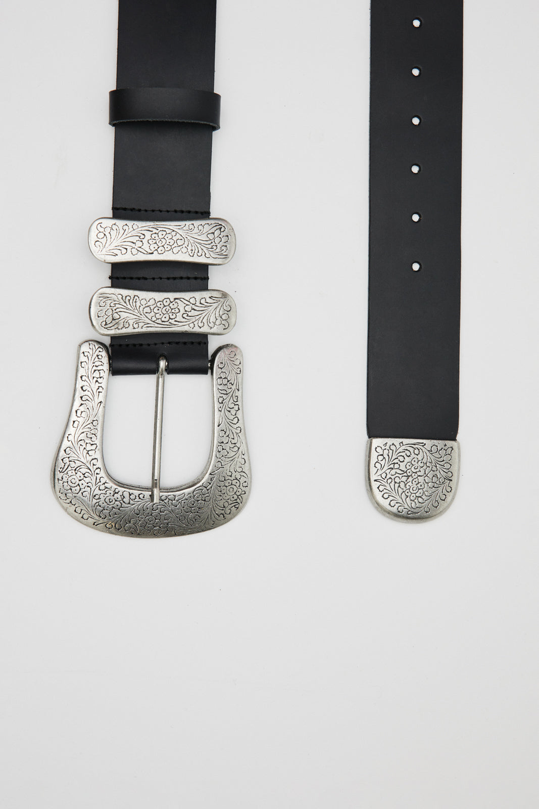 KEISI BLACK LEATHER BELT