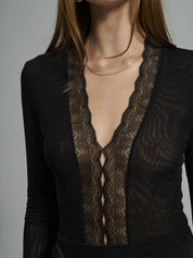 ORIETTA BLACK BODYSUIT